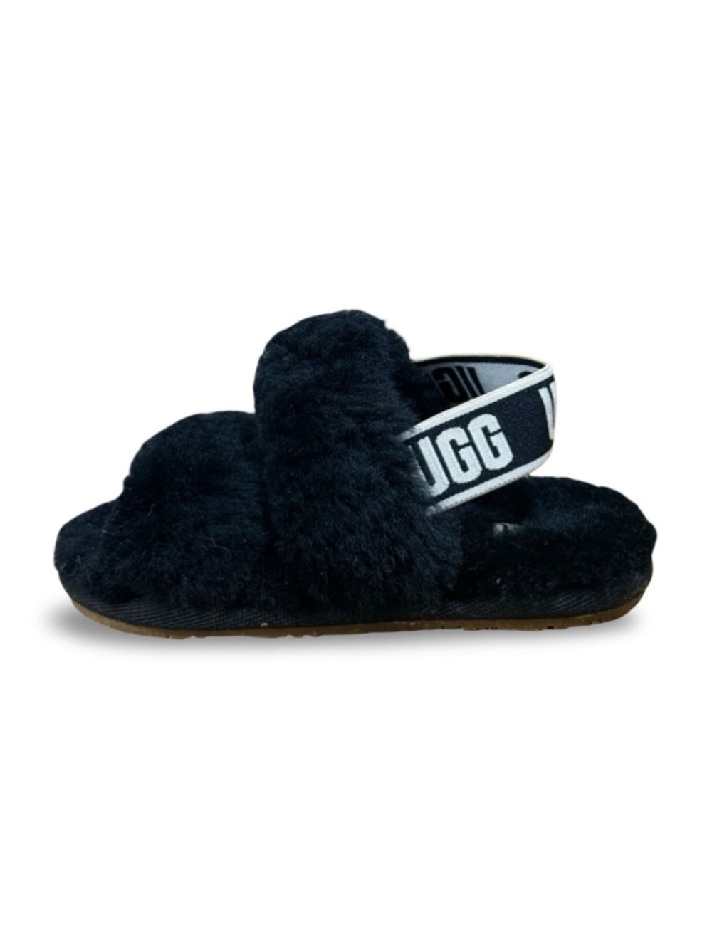 UGG Oh Yeah Slipper Slide Black and White Toddler Size 6 Like New